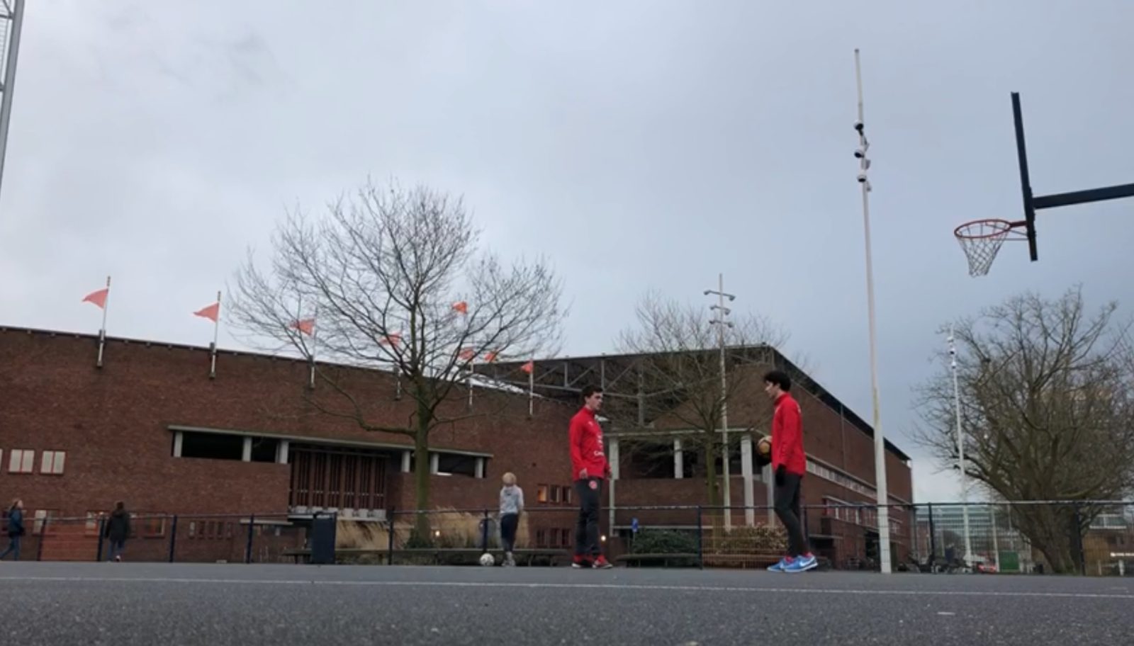 Training on a street cage court